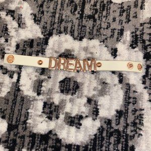 BCBG White and Rose Gold Affirmation Bracelet